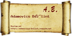 Adamovics Bálint névjegykártya